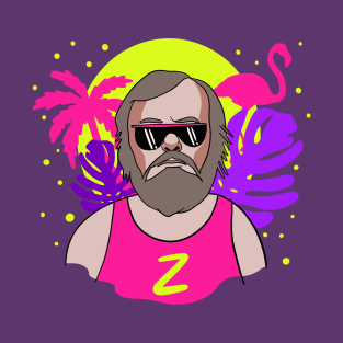 Slavoj Zizek 80s Vaporwave Portrait T-Shirt