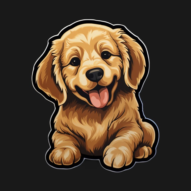 Cute Golden Retriever Dogs - Funny Golden Retriever Dog by fromherotozero