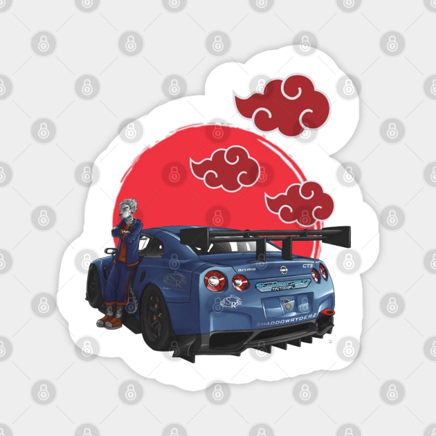 JDM Shaddowryderz Red Sun Skyline Fantom Blue Nissan Nismo GT-R R35 Magnet by Shaddowryderz