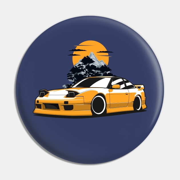 Yellow S13 Sunset Pin by KaroCars