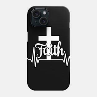 Faith Cross Heartbeat, Christian, Believer, Jesus, Hope Phone Case