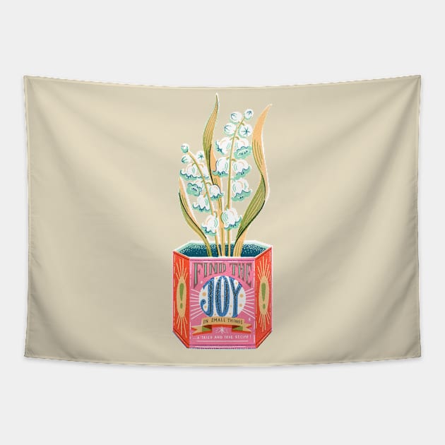 Self Care Spring Vintage Tin Can Joy Tapestry by Rebelform