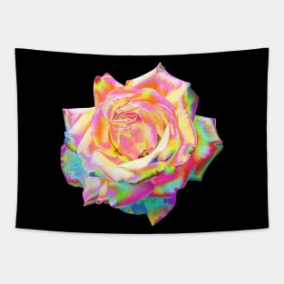 Iridescent Holographic Rainbow Pastel Rose Flower Tapestry