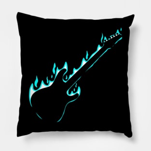 Fire Guitar (Cyan version) Pillow