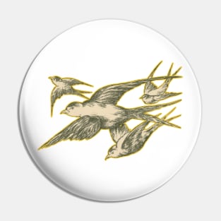 Yellow Aero Sparrows Pin