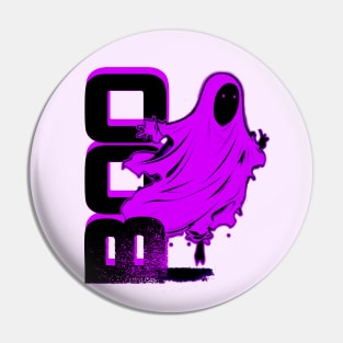 Ghost Of Disapproval - Purple Halftone Dark Typo Pin