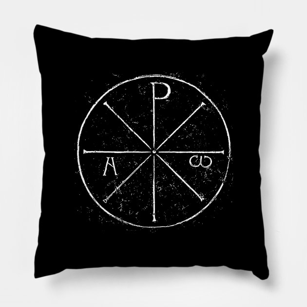 Chrismon Sancti Ambrosii, Chi-Rho, Christ Pillow by StabbedHeart