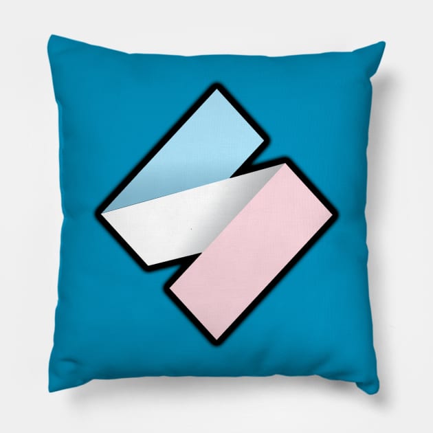 S-logo (trans flag version) Pillow by Stevivor