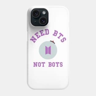 Need BTS not boys typography Phone Case