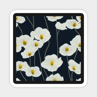 Beautiful Stylized White Flowers, for all those who love nature #193 Magnet