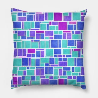 Boho Vibrant Colorful Mod Mondrian Pillow