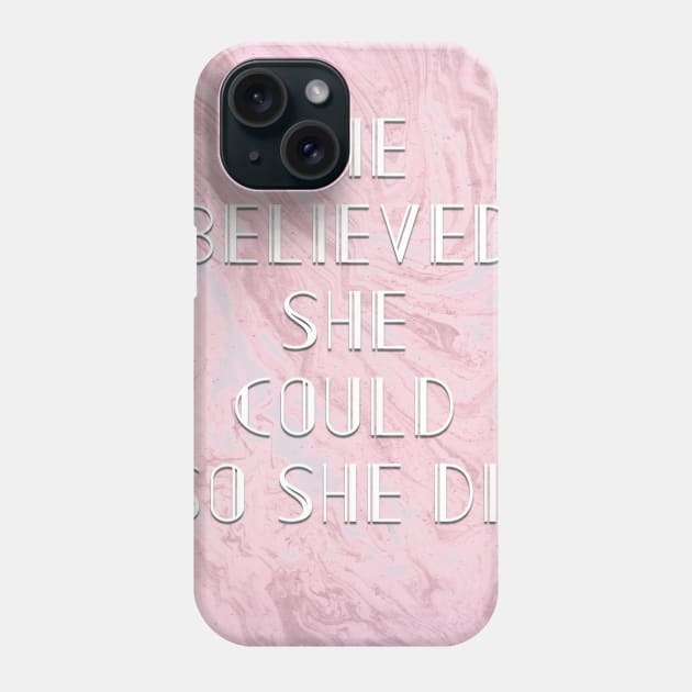 She Believed She Could So She Did Neck Gator Pink Swirl Marble Phone Case by DANPUBLIC