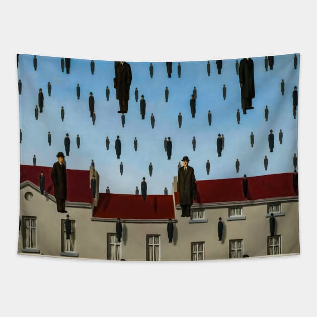 Rene Magritte - Golconda Tapestry by GrampaTony