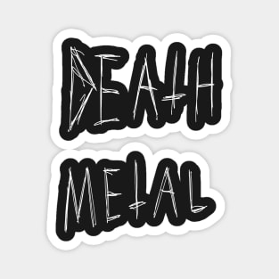 Death Metal Dark Text Sketch Design (white) Magnet