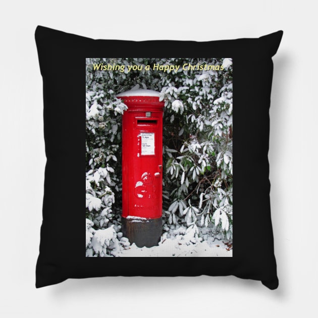 Post Box Christmas Card Pillow by RedHillDigital