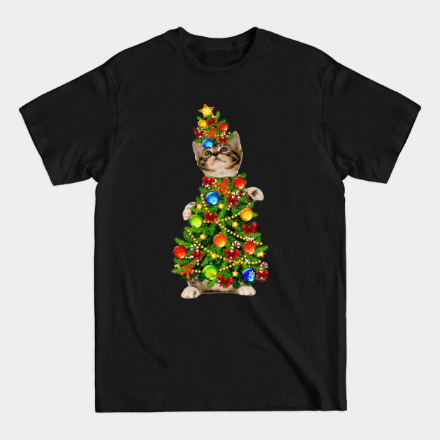 Discover Cat Christmas Tree Light Funny Gift - Cat Christmas Tree Light Funny Gift - T-Shirt