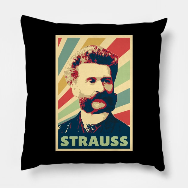 Strauss Vintage Colors Pillow by Nerd_art