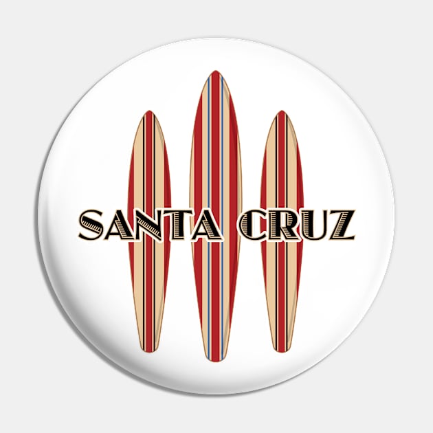 Surf City Santa Cruz California Logo Pack Sticker 3 Surfboards Pin by PauHanaDesign