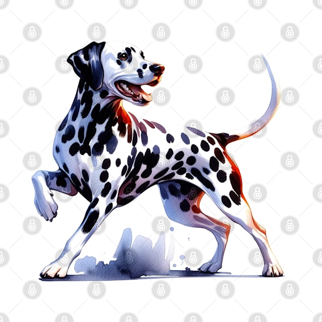 Dalmatian Watercolor Painting - Beautiful Dog by Edd Paint Something