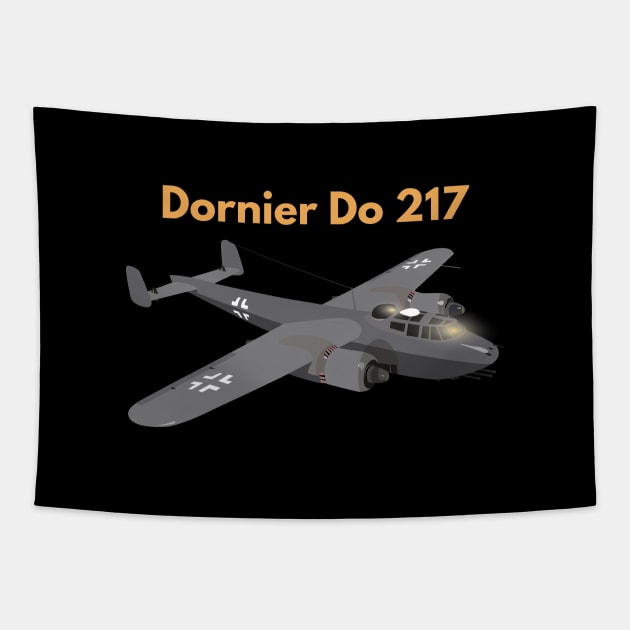 Dornier Do 217 German WW2 Airplane Tapestry by NorseTech