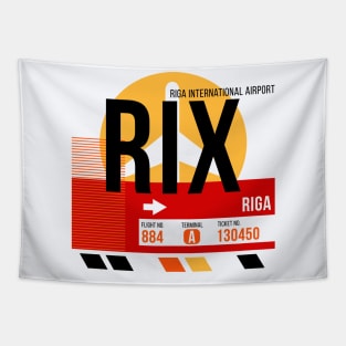 Riga (RIX) Airport // Sunset Baggage Tag Tapestry