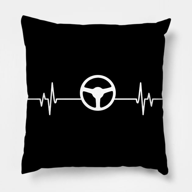 Car Race heartbeat - Cool Funny Driving Lover Gift Pillow by DnB