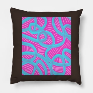 Neon Swirls Pillow