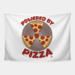 Powered By Pizza Funny Food Slogan Tapestry