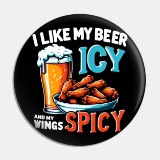 Beer Chicken WIngs Party Pub Crawl Bar Game Night Novelty Funny Beer Pin