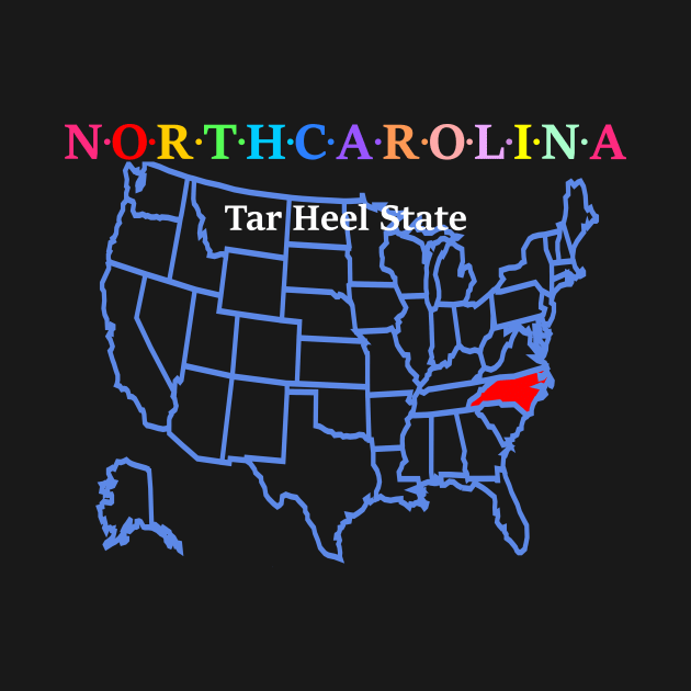 North Carolina, USA. Tar Heel State. (With Map) by Koolstudio