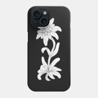 Edelweiss Flower Pen Drawing Phone Case