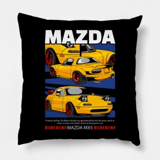 Yellow Miata Pillow