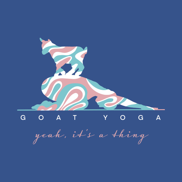 Discover Goat Yoga Yeah It's a Thing Pose with Groovy Retro Pattern - Goat Yoga - T-Shirt