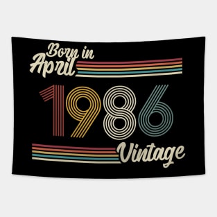 Vintage Born in April 1986 Tapestry