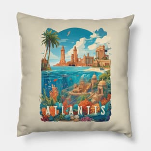 Atlantis Retro Design Pillow