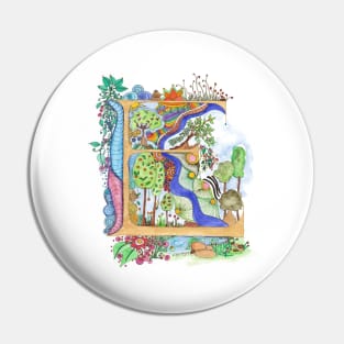 E - an illuminated letter Pin