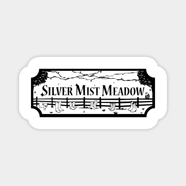 Silver Mist Meadow (Mono) Magnet by KimbasCreativeOutlet