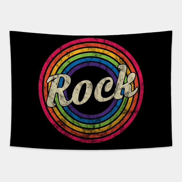 Rock - Retro Rainbow Faded-Style Tapestry by MaydenArt