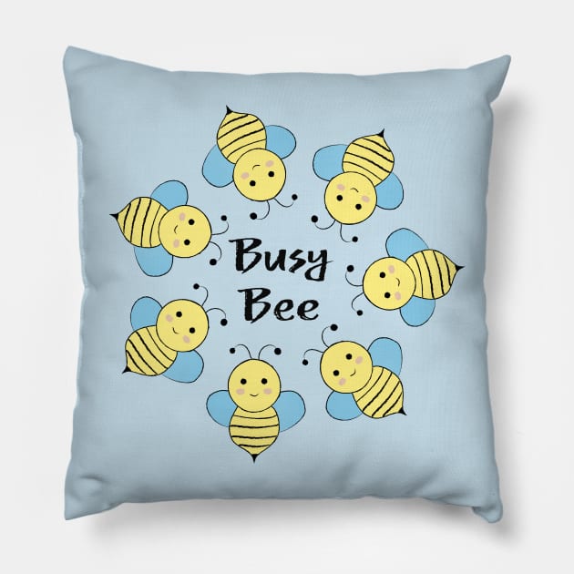 Cute Busy Bee Pillow by Hedgie Designs