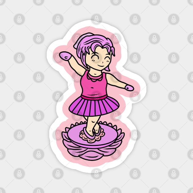 Kawaii Chibi Ballet Magnet by Andrew Hau