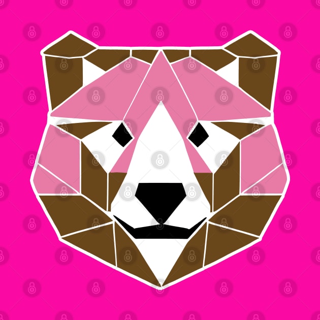 Geometric Pink Bear (MD23Ani002b) by Maikell Designs