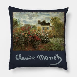 Monet's Garden at Argenteuil by Claude Monet Pillow