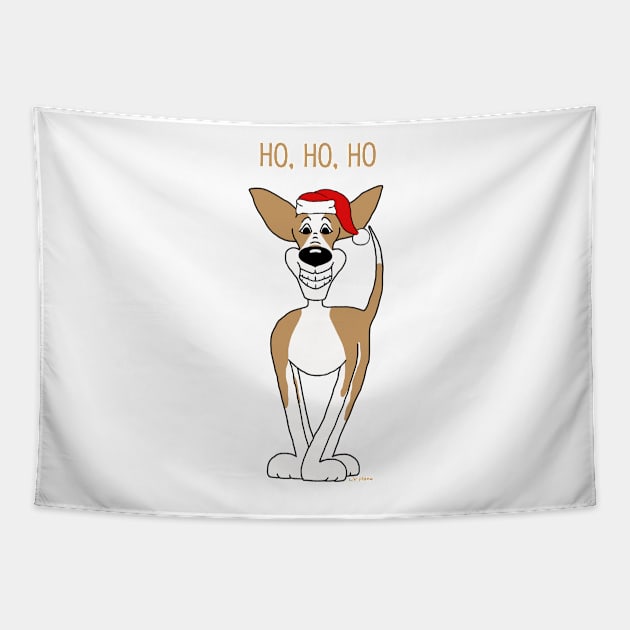 Podenco Santa Claus Tapestry by LivHana