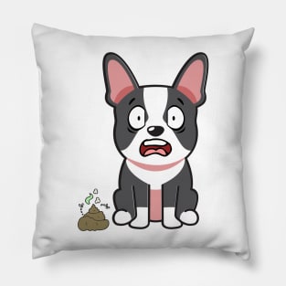 Funny french bulldog smells poo poo Pillow