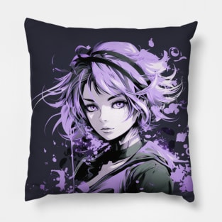 Anime Manga inspired Purple beautiful Girl Pillow