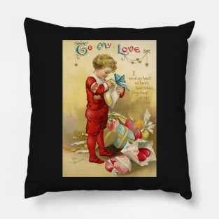 Vintage Valentine Boy Pillow