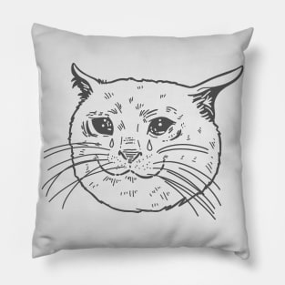 Sad Memes - Cat Tears Pillow