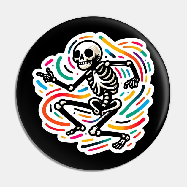 Dancing Skeleton Vibing Pin by ManyMelany