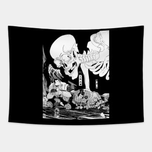 Japanese skull youkai demon Gashadokuro (がしゃどくろ) Tapestry