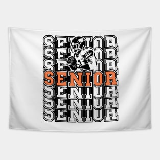 Senior Football Player Grad Retro Sport Tipography 2024 Graduation 2025 Tapestry